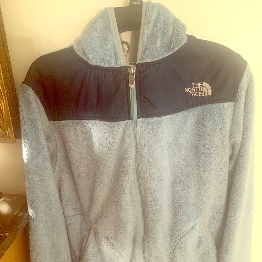 Light blue/dark blue North face